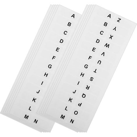Blatt Weiße Alphabetische Buchregister aus Papier mit