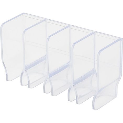 Présentoir mural transparent à plusieurs compartiments pour nettoyant visage et dentifrice, grande capacité, avec compartiments multiples. (1/4)