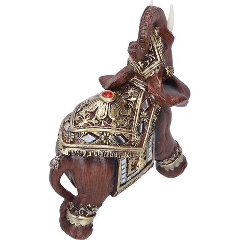 Statuette d'éléphant en résine artisanale, décoration de bureau pour salon et intérieur, rouge, dimensions 11x6x11 cm (1/5)