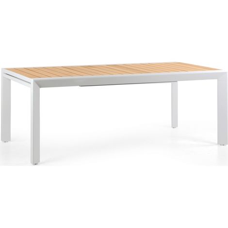 Tavolo allungabile in alluminio e legno 200/300x100x075- Olbia