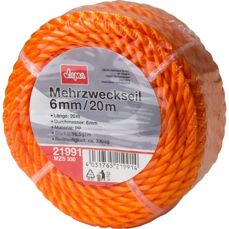 Mehrzweckseil orange 20m 4-10mm (1/3)
