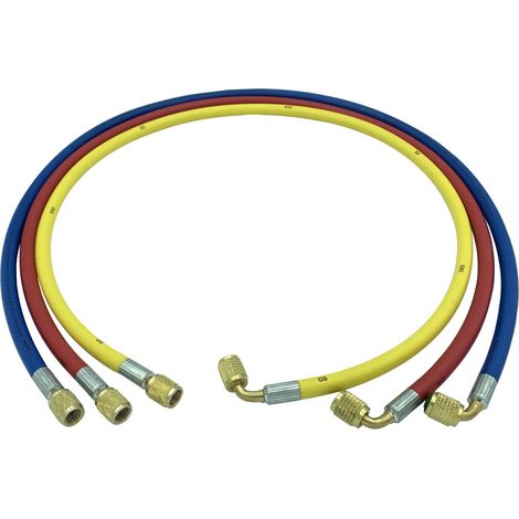 Flexible 2,5m f1/4" x f1/4" sae 90° rougeFlexible 2,5M F1/4" x F1/4" SAE 90° rouge pour station de recharge de climatisation - SA 8704 - CLAS Equipements
