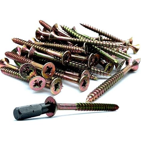 Countersunk Head Wood Screws 6x100mm Chipboard Assembly Screws Self Tapping Self Drilling (1/5)