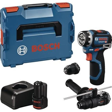 Bosch Akku-Bohrschrauber GSR 12V-32 FC, 2x 2.0 Ah und Ladegerät + 2x Aufsätze in L-BOXX (1/2)
