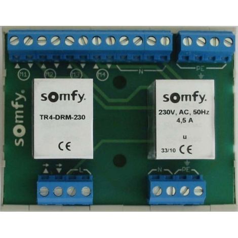 Relais somfy TR4 DRM 230 contrôle 4 moteurs rail DIN