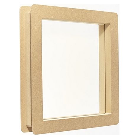 Mottez – Hublot de porte carré MDF 30x30cm – Vitre trempée 4mm – Pour portes 40mm d'épaisseur – B409S2CUB