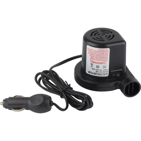 Gonfleur électrique 12 V CC avec 3 embouts pour matelas gonflables, radeaux, lits de camp et bateaux. (1/5)