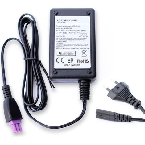 AC Chargeur Adaptateur Secteur d'alimentation 30v Compatible avec imprimante HP Officejet J110 J510K J611, Deskjet 1000 2516 3055A, Remplace 0957-2286, 0957-2290, 0957-2398 (1/5)
