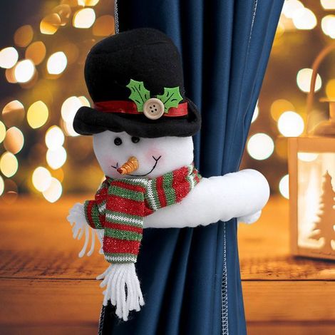 Christmas Decor - Snowman - Set of 2 - Curtain Rings - Indoor (1/5)