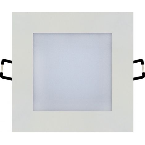 Spot LED downlight carré blanc 6W (Eq. 48W) 6000K Dim 108x108mm (1/3)