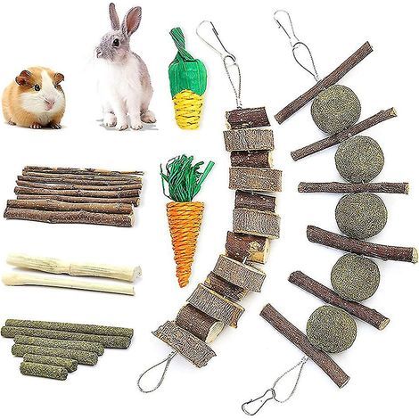 Kaustangen für Kaninchen, Heubälle und Leckerlis für Kaninchen und Chinchillas (1/4)