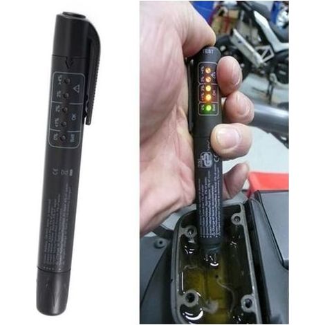pair Stylo Testeur de Liquide de Frein Voiture Auto Examinateur LED DOT3 DOT4 DOT5 De L\\'eau D\\'humidité LED Indicateur D\\'essai D\\'outil Com (1/4)