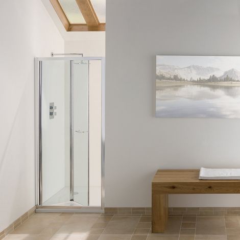 Signature Contract Bi-Fold Shower Door 900mm Wide - 6mm Glass (1/2)