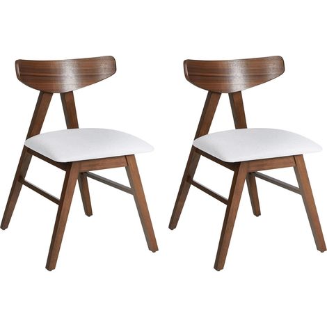 Set di 2 sedie da pranzo con seduta imbottita in poliestere Marrone scuro e grigio chiaro Lacota