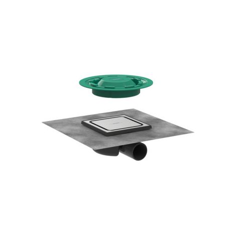 Hansgrohe RainDrain Spot - Punktablauf mit Rost 15x15 cm, für Pflaster, Edelstahl gebürstet 56055800 (1/5)
