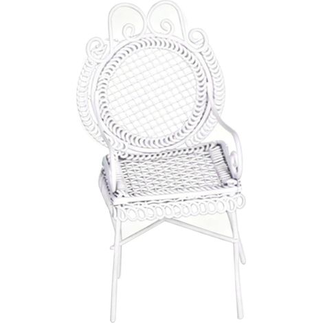 Ensemble Table et Chaises Miniatures en Métal, Meubles Octogonaux en Fer, Décoration Miniature pour Maison de Poupée, Petite Table Basse Blanche avec 2 Chaises, Accessoires de Modèle (White) (1/5)