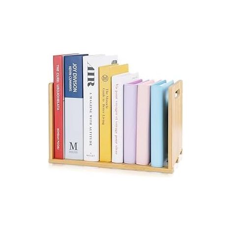 Petite Bibliothèque de Bureau, Mini Étagère de Bureau Économie d'espace, Autoportant Bibliothèque Fixe pour Rangement, Bureau, Dortoir, Salle d'étude(Brun) (1/5)