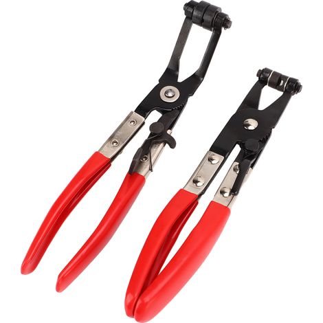 pinces à collier plat coudées à 45° pour tuyaux de carburant et de liquide de refroidissement, avec clips à ressort. (1/5)
