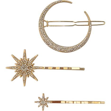 Pinza para el cabello geométrica con forma de estrella y luna, incrustada con diamantes de imitación, juego de 3 pinzas para el cabello retro personalizadas con una sola palabra. (1/5)