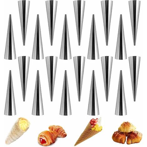 Set di 20 stampi per cannoli e cornetti alla crema - Acciaio inossidabile, adatti per pasticcini e dessert (1/5)