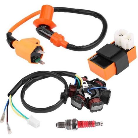 Kit Allumage GY6 - Bobine Racing - CDI Haute Réponse - Stator Magnéto Renforcé - Bougie Iridium - Pour Scooter 125cc 150cc (1/5)