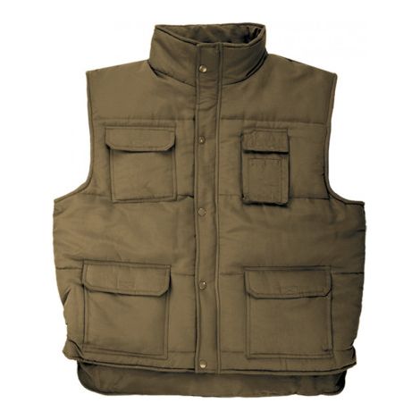 Chaleco acolchado multibolsillos con cortavientos en sisa VELILLA Serie 108 2XL Beige arena