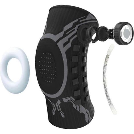 Genouillère de compression ajustable pour le sport, protection et stabilisation du genou pour la course et l'entraînement, noire, jambe droite (1/4)