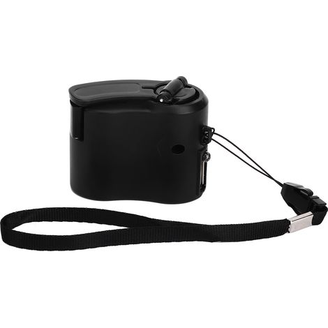 Handkurbel-USB-Notladegerät mit Videofunktion, kompatibel mit Handy, Tablet, PC, MP3-Player, Radio, schwarz, ideal für Reisen im Freien. (1/5)