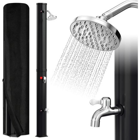 SWANEW Doccia solare da esterno Doccia solare per piscina Doccia solare da giardino 35L Nera con copertura protettiva