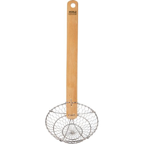 KitchenCraft World of Flavours Schiumarola cinese con manico di legno di bambù, 33 cm, 13" (1/3)
