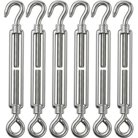 Stainless Steel M5 Type OC 6 Piece Heavy Duty 304 Stainless Steel Tensioner for Tensioner Sail Shade Tensioner Clothesline Outdoor Tensioner Wire Mesh Kit Easy Installation and Rust Free (1/5)