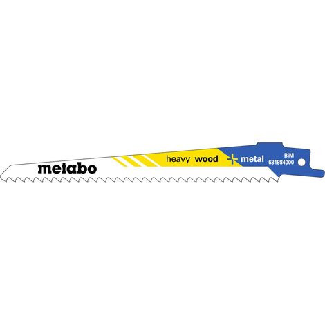 Lotto di 100 lame per seghetto alternativo METABO 628259000 - 150x1,25mm / 3,2-5,1 legno pesante + metallo