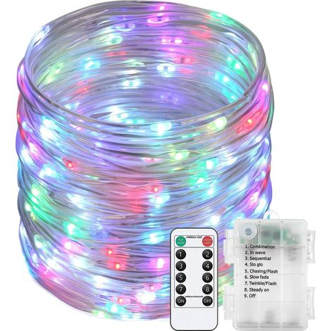Guirlande Lumineuse à Pile Imperméable 8 Modes Chaude Lumière Intérieur & Extérieur Avec Télécommande pour Noël Thanksgiving Anniversaire Fête Mariage (Bleu, 20M 200LED) (1/5)