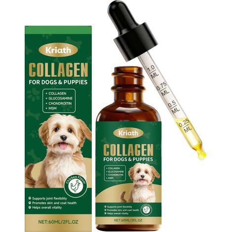 Gouttes de collagène pour chiens : des nutriments doux et facilement assimilables pour votre chien – 60 ml (1/5)