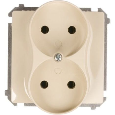 Simon Basic Doppelsteckdose b/u 16A IP20 beige BMG2M.01/12