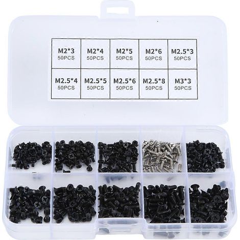Kit de 500 vis pour ordinateur portable (M2, M2.5, M3) compatibles IBM, HP, Mac, Dell et Lenovo. (1/5)
