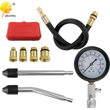 Kit de test de manomètre double usage pour cylindres (maison, voiture et moto) avec outil de test à tige allongée pour tester les manomètres (1/5)