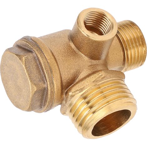Clapet anti-retour pour compresseur d'air, filetage mâle, 3 voies, accessoires 1/2 x 3/8 x 10, laiton (1/5)