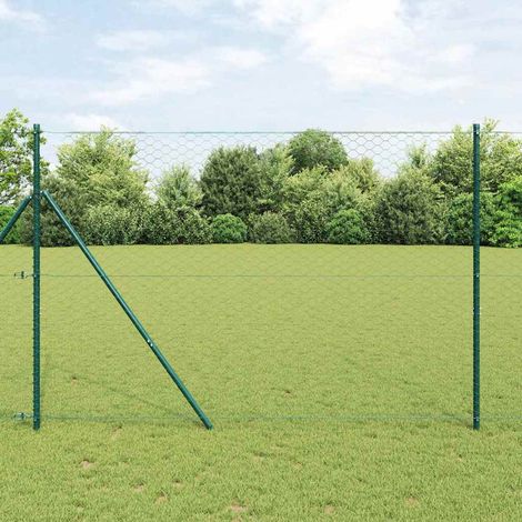 Zaunpfosten Grün 25 x 1,5 m (50 mm Maschen) Stahl