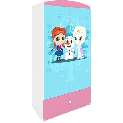 Kinderkleiderschrank mit Schublade Rosa clair – Babydreams Eisberg (1/5)