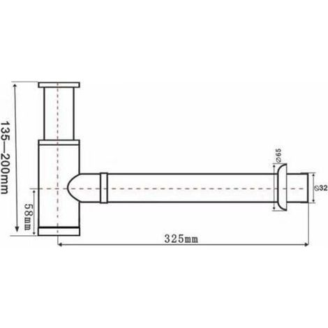 Siphon en P rond en laiton de 3,8 cm, décoratif, kit de drainage réglable pour lavabo de salle de bain, drainage mural, noir mat (1/2)