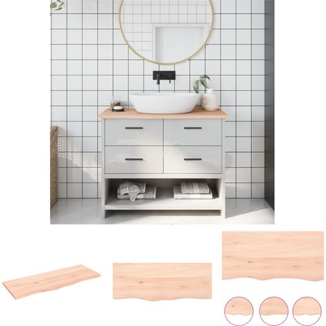 The Living Store Waschtischplatte 100x40x2 cm Massivholz Unbehandelt -  Arbeitsplatten (1/5)