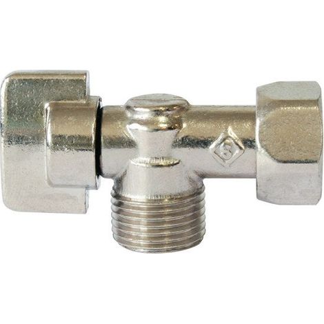 Somatherm For You – Robinet d'arrêt WC à clapet en équerre – Laiton nickelé – Filetage 12x17 mm – Pour installations sanitaires professionnelles