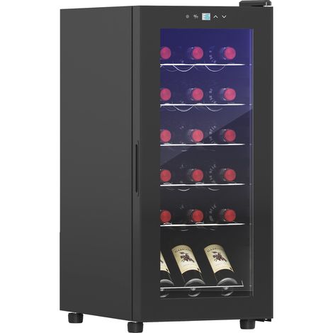 HOMCOM Cantinetta Vino Frigo per 18 Bottiglie Display Digitale e Luce LED