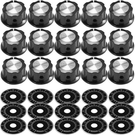 15 jeux de boutons de commande de potentiomètre A03 et de plaques graduées 0-100, boutons et plaques graduées en bakélite, ensemble de potentiomètres numériques (1/5)