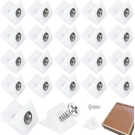 AIMOONSA 100 Pices Renfort Tiroir Connecteur, Rparateur de Fond de Tiroir Petites Tiroir Cales de Rparation, Fixations avec Vis pour Rparer les Affaissement des tagre Meuble