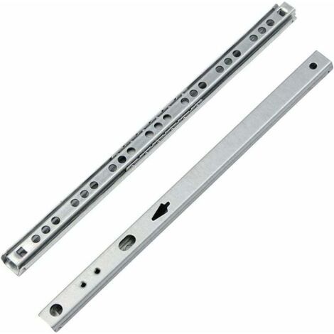 Coulisse Tiroir 1 paire Glissières pour Tiroirs en Métal à Roulement à Billes Coulisses à Bille Rails de Tiroirs à Coulisse Glissières à Roulement à Billes pour Tiroir de Meubles 2461710mm, (1/5)
