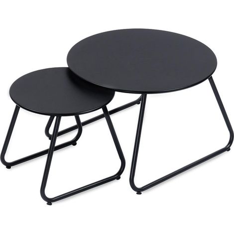 Home-Styling-Collection Set von Beistelltischen schwarz 40 60 cm