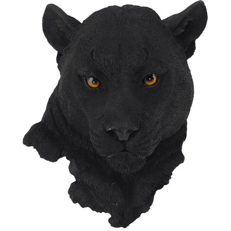 Décoration murale de tête d'animal de simulation 3D, statues de tête d'animal, conception de sculpture de faune réaliste pour la maison (Black Leopard) (1/5)