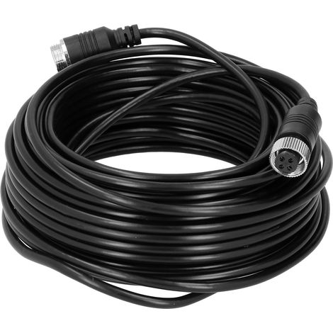 Câble de caméra de voiture à 4 broches, rallonge vidéo portable en PVC anti-interférences pour moniteur de voiture, camion, bus (5 m / 16,4 pi) (1/5)